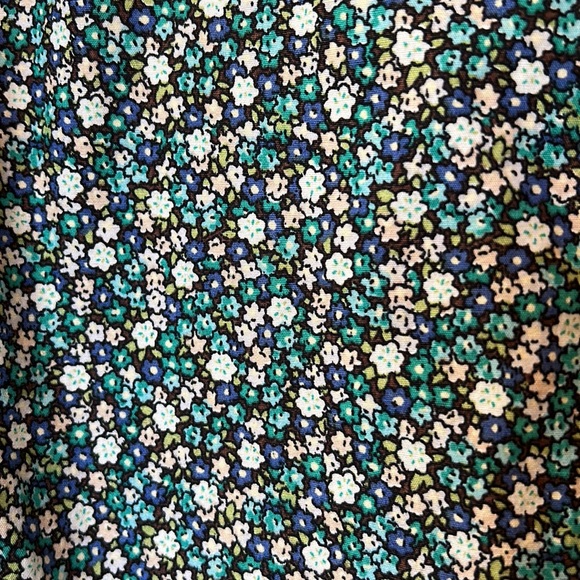 George’s Tailoring Floral Green White Blue Button Up Shirt size S Custom Fit - Picture 2 of 9